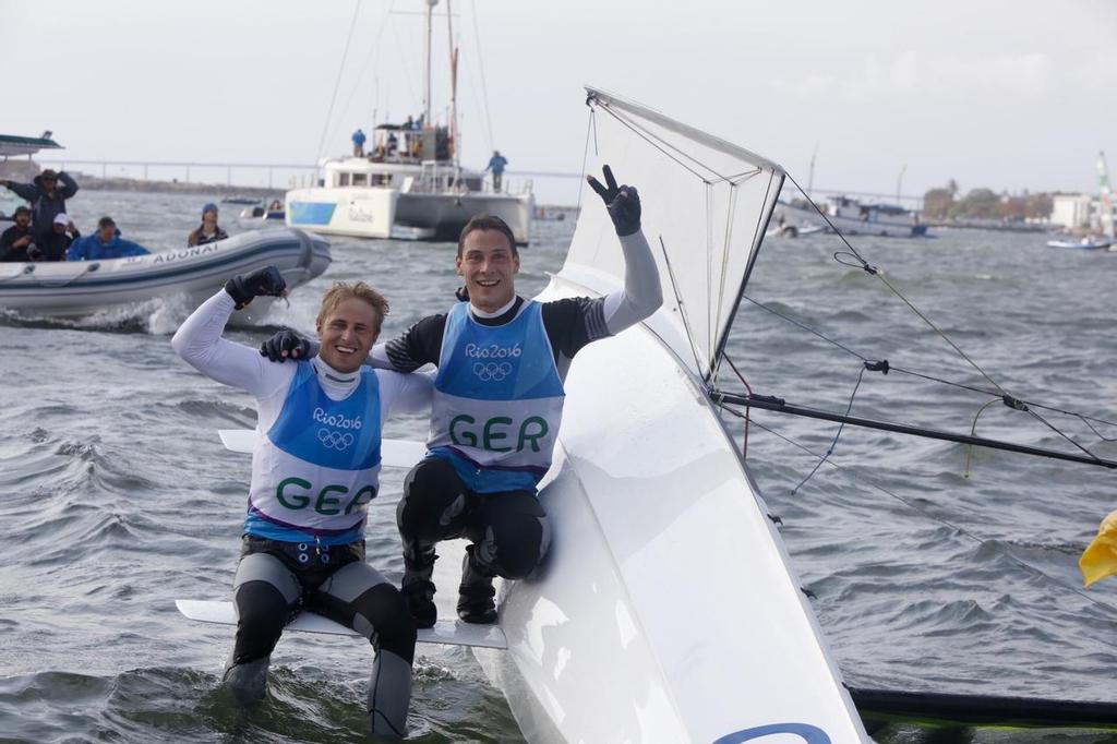 Bronze for Erik Heil & Thomas Ploessel (GER) in the Men's 49er class at the Rio 2016 Olympic Sailing Competition © Sailing Energy/World Sailing
